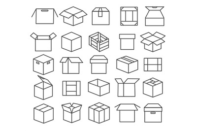 Box packaging line icons