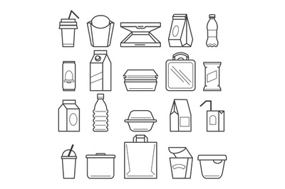 Fastfood packing icons