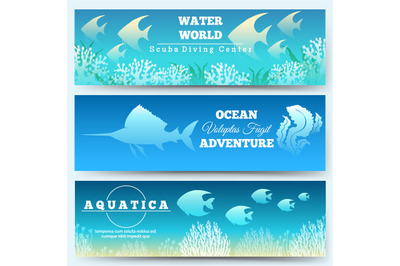 Underwater scene banners