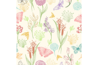 Wildflower sketch pattern