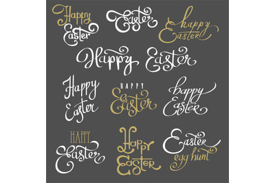 Easter lettering emblems