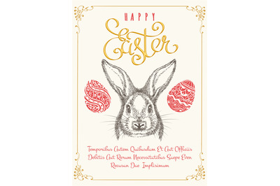 Happy Easters vintage poster template