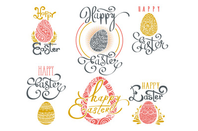 Hand drawn easter words