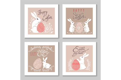 Happy easter retro posters