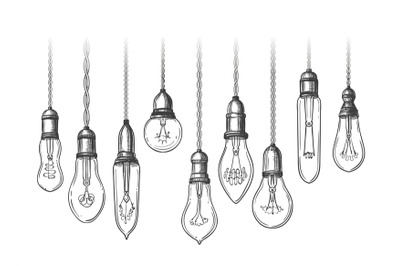 Vintage lightbulbs sketch