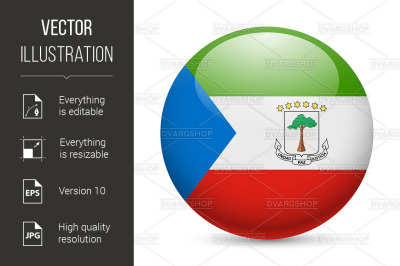 Round glossy icon of Equatorial Guinea