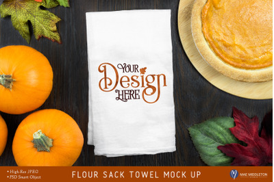 Flour Sack Kitchen Towel mock up for Fall / Thanksgiving