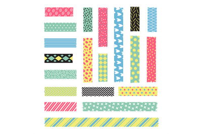 Adhesive stripe with fancy texture. Scrapbook scotch vector collection