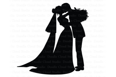 Kiss Bride And Groom SVG, Wedding Couple SVG, Romantic Wedding.