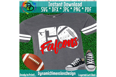 Falcons Football Distressed&2C; Football Svg&2C; Football Clipart&2C; Football