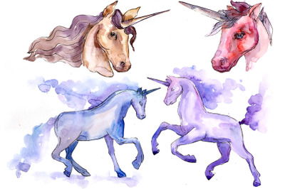 Classic unicorn image watercolor png