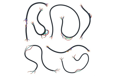 Damaged electrical copper wires and cords. Disconnect broken electric