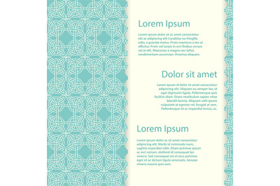 Vintage banner template with vector celtic knots