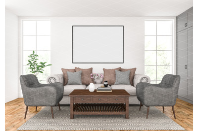 Interior scene - artwork background - frame mockup