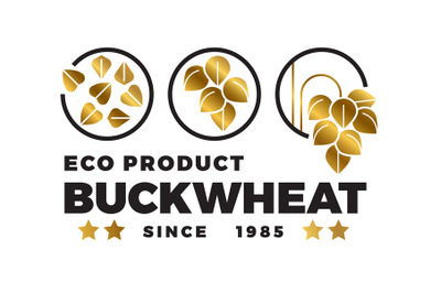 Black buckwheat logo design. Eco buckwheat label