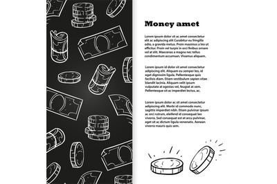 Chalk sketch money banner template design