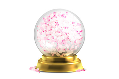 Magic ball with pink petals vector isoated on white backround