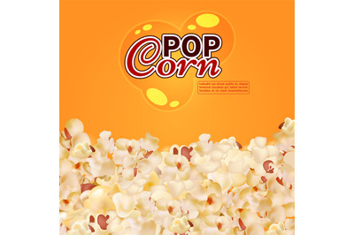 Realistic popcorn vector background. Cinema&2C; fast food banner template