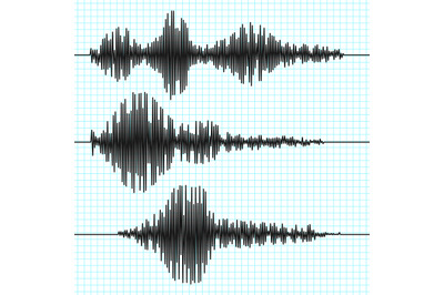 Frequency seismograph waves, seismogram, earthquake graphs. Seismic wa