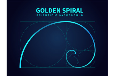 Mathematics formula of fibonacci spiral. Golden ratio section rule. Ve