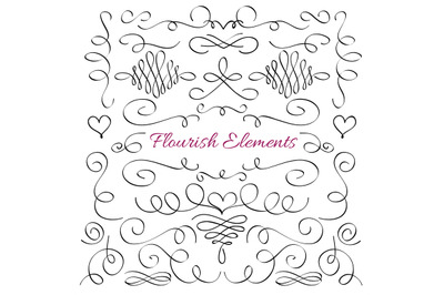 Classic elegant flourish decorative elements. Royal calligraphic swirl