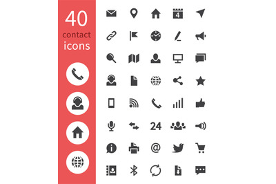 Contact web icons. Telephone, home address, email and website business