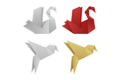 Vector japanese origami birds