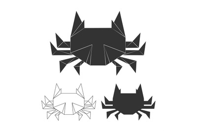 Vector paper japanese crabs