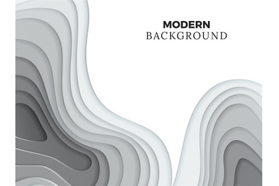 Abstract modern backdrop template with grey paper cut element