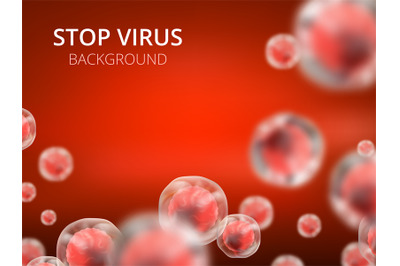 Abstract vector healthcare background with cells and viruses. Biology