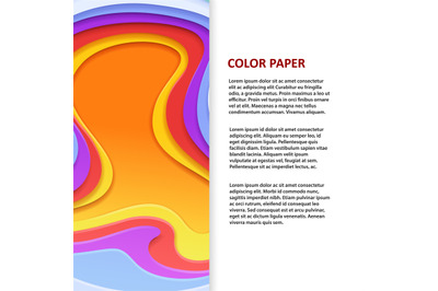 Color vector paper origami banner flyer design