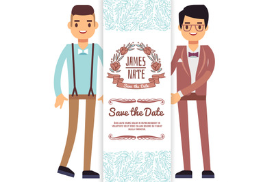 Gay wedding banner&2C; flyer or poster template