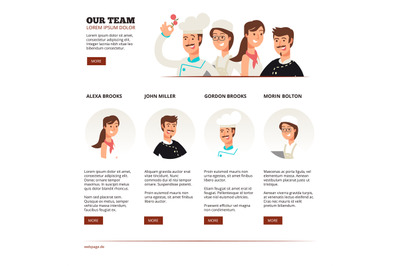 Reataurant cafe team. Teamwork vector concept with flat characters