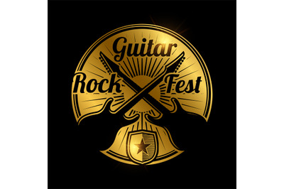 Rock fest icon design. Vector music festival banner