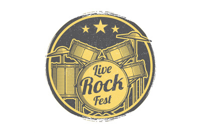 Rock festival vector grunge logo design