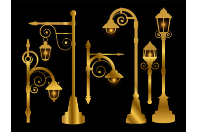 Street lamp&2C; road lights vector golden