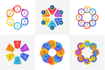 Circular technology infographics with arrow options. Information chart