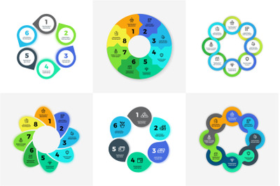 Circle infographic, chart, diagram, process workflow vector template.