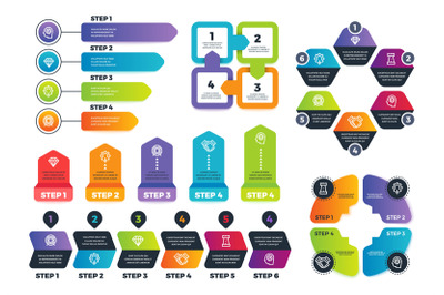 Process infographics. Business infographic elements, strategy map and