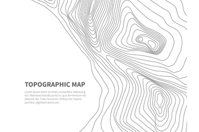 Geodesy contouring land. Topographical line map. Geographic mountain c