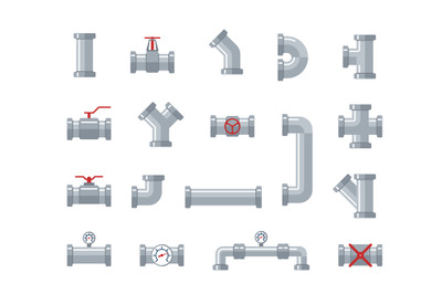 Pipe steel and plastic connectors, water tubes. Plumbing, pipeline par