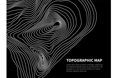 Contour map. Cartography line relief graphic vector geometric backgrou