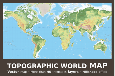 Topographic World Vector Map