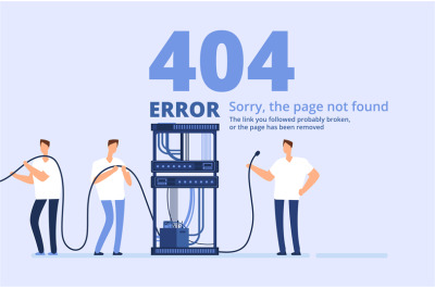 Page 404 error concept. Sorry, page not found web site template with s