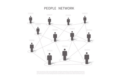 Human network connection. Connecting people in social networking. Comp