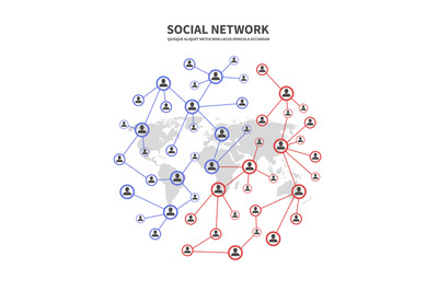 People socia networks and telecommunications, human links vector conce