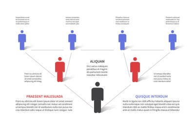 Company hierarchy 3d chart, business organization structure with peopl