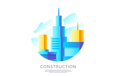 Abstract construction emblem vector design