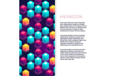 Abstract flyer template with colorful hexagon shapes