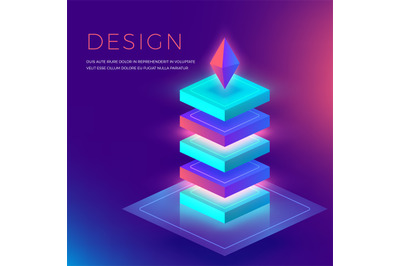 3d abstract colorful shapes for background&2C; presentation